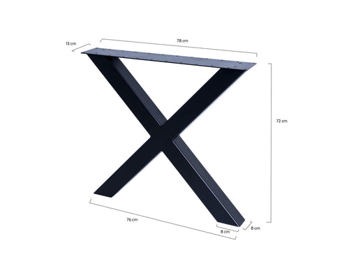 MaximaVida metalen X-poot tafelonderstel New York zwart gecoat - per 2 stuks