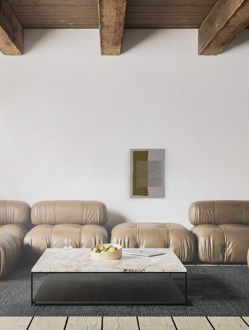 Canvas 60x40 Afdruk Groen Geometrisch - vtwonen shop