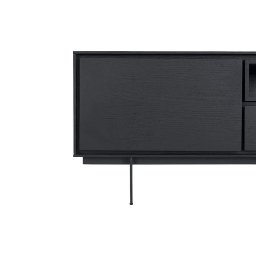 Furnhouse tv-meubel Tokyo - Zwart - MDF, zwart eikenfineer - 45x160x50