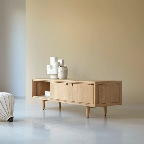 Tikamoon Massief eikenhouten tv-meubel 140 cm - Naturel