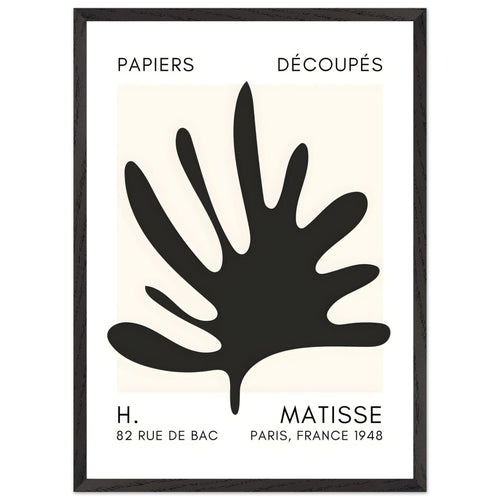 Artfulprints Poster met Lijst Matisse – Coral drift black   - 50x70 cm - Zwart