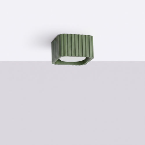 Sollux Lighting Plafondlamp RIFF 1 olijfgroen Gx53 - 10x10x6cm