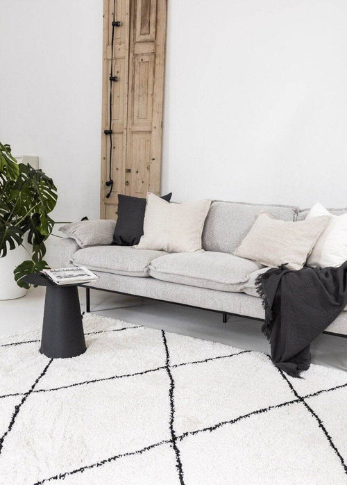 Interieur05 berber vloerkleed hoogpolig wit/zwart - scandinavisch - nea - 200 x 290 cm - vtwonen shop