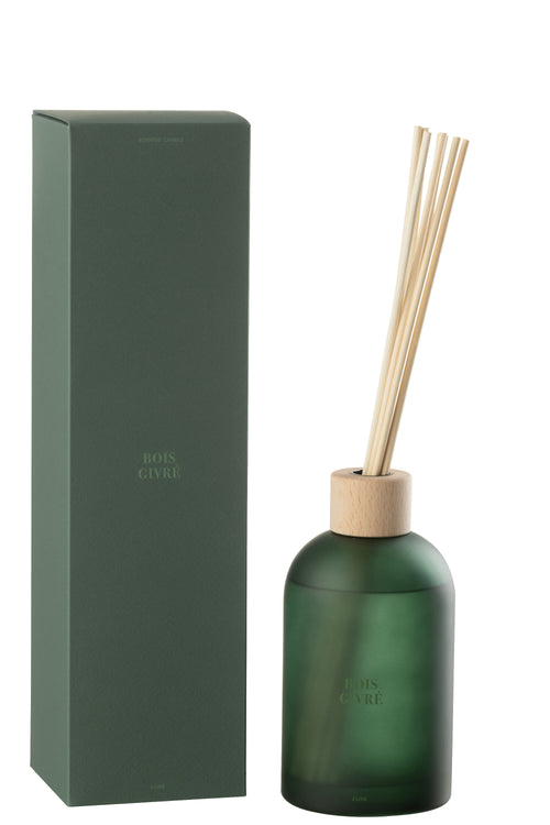 J-Line geurolie + stokjes Accords Essentiels - bois givré - groen - 550 ml - vtwonen shop