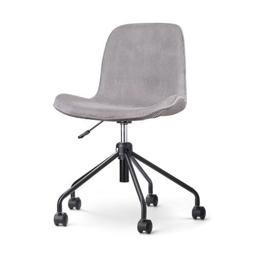 Nolon Nout-Fé Bureaustoel Ribstof Warm Grijs - Stof - Zwart Onderstel