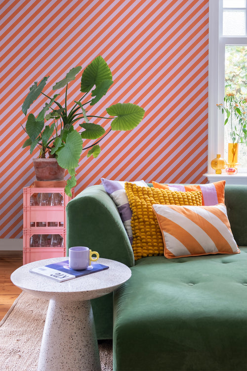 ESTAhome behang strepen lila paars en oranje - 53 cm x 10.05 m - 139956 - vtwonen shop
