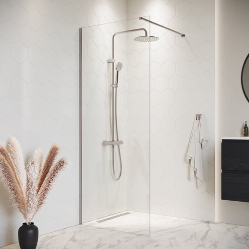 Badplaats Douchewand Florida 60 x 200 cm – Chroom – Inloopdouche 8 mm Veiligheidsglas
