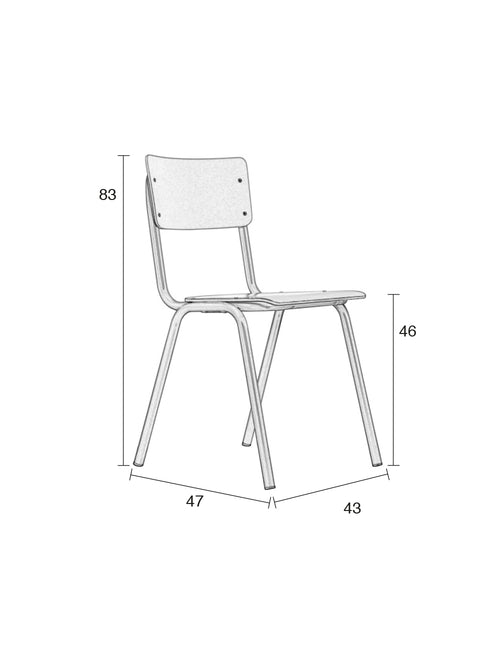 Zuiver Back To School Eetkamerstoelen/ Kantinestoelen/ Schoolstoelen Mat Groen - Set van 4 - vtwonen shop