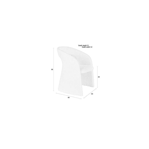 Housecraft Living Maire Stoel/ Eetkamerstoel Bouclé Off-White - Beige