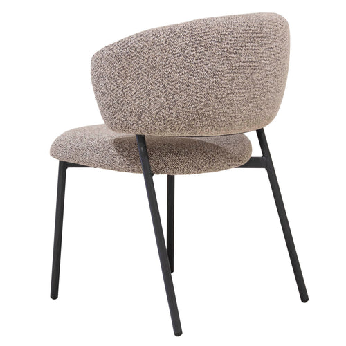 Giga Meubel Eetkamerstoel Feya - Taupe/Zwart - 51x53x81cm - Set van 2
