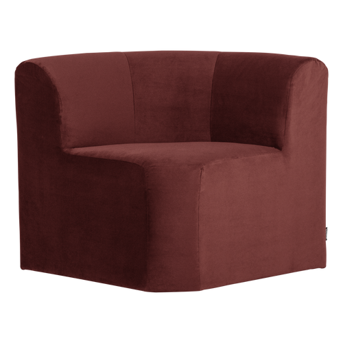 WOOOD eetbank hoek rugleuning Mojo Base - Velvet - Kastanjebruin - 83x80x80