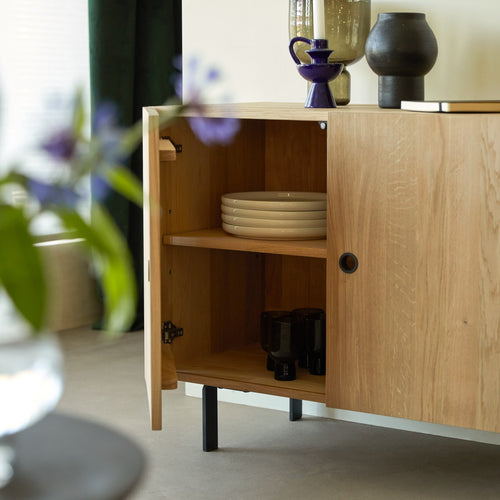 Tikamoon Massief eikenhouten buffet 150 cm - Naturel