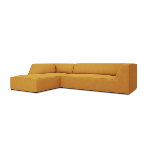 Cosmopolitan Design - Modulaire hoekbank links Siena 4-zits, structurele stof geel - 180x273x69cm