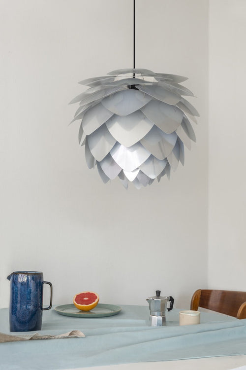 Umage Silvia Medium hanglamp brushed steel - met koordset zwart - Ø 50 cm - vtwonen shop