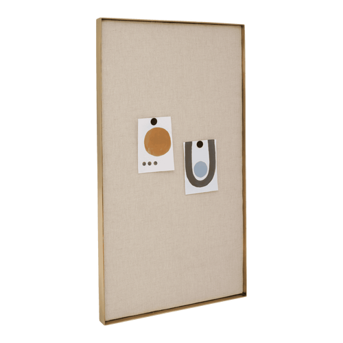 Urban Nature Culture Wall Pin Board Natural + gold - 45x3.5x80cm
