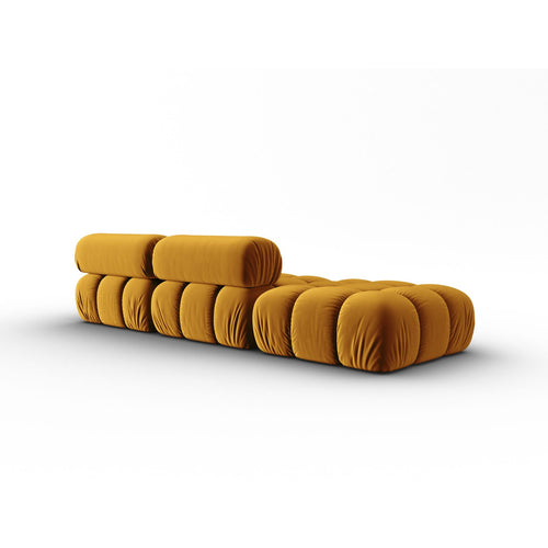 Cosmopolitan Design - Linker modulaire bank Cortina 4-zits, flueel geel - 94x282x70cm