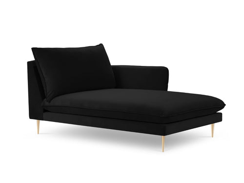Cosmopolitan Design rechter chaise longue Vienna flueel, zwart - 170x110x95cm
