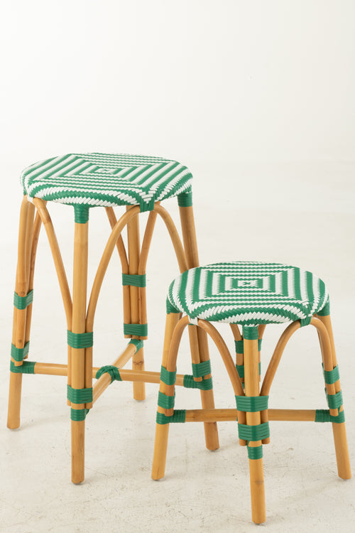 J-Line barkruk Live - rotan/kunststof - naturel/groen - vtwonen shop