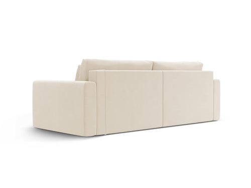 Cosmopolitan Design Omkeerbare converteerbare hoekbank met opbergdoos Belfast 3-zits, flueel ivoor - 149x240x84cm