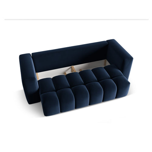 Cosmopolitan Design - Slaapbank met opbergdoos Verona 3-zits, flueel koningsblauw - 98x252x85cm