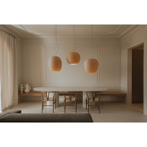 Faro TIERRA 52 cm koepel hangende plafondlamp naturel