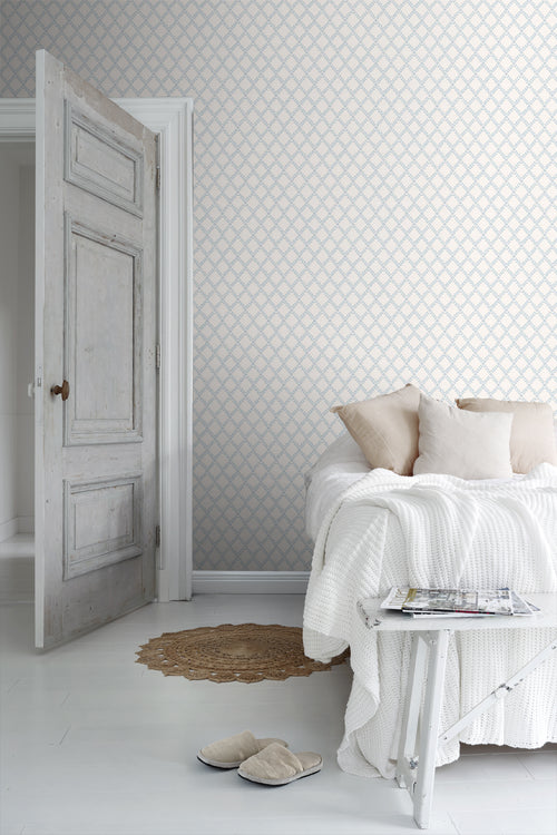 Borastapeter behang ruiten vergrijsd blauw - 53 cm x 10.05 m - 660382 - vtwonen shop