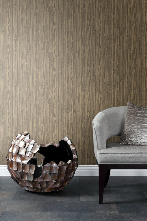 Origin Wallcoverings behang strepen glanzend koper bruin - 53 cm x 10,05 m - 346643 - vtwonen shop