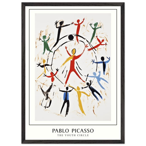 Artfulprints Poster met Lijst Pablo Picasso - The youth circle   - 50x70 cm - Meerkleurig