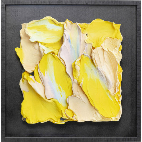 Kare Design Schilderij Abstract In Box 80x80cm geel - vtwonen shop