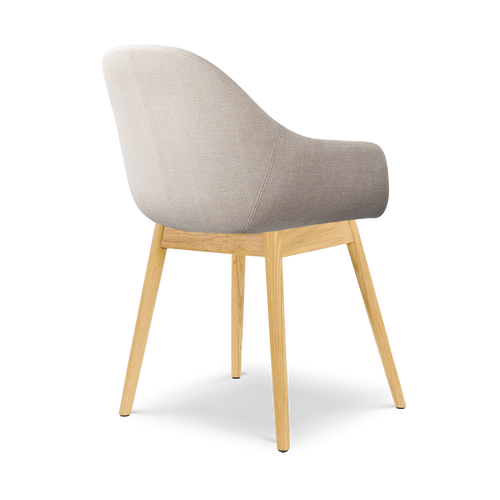 Nolon Nio-Mae eetkamerstoel bouclé beige - houten onderstel