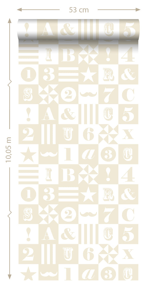 ESTAhome behang blokken beige - 53 cm x 10.05 m - 138727