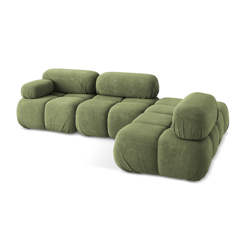 LaMiaSofa hoekbank rechts Sanremo - chenille stof - groente - 285x190x70