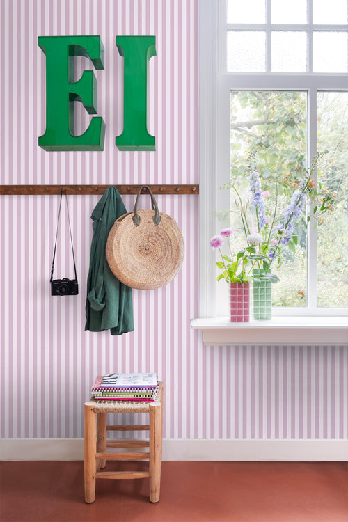 ESTAhome behang strepen paars - 53 cm x 10.05 m - 130954 - vtwonen shop