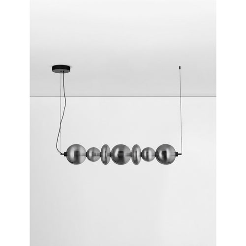 Nova Luce BALLY Hanglamp voor aan het plafond, matzwart of rookgrijs, Triac dimbare LED, 40W, 2800lm, 3000K