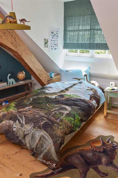 FREEK VONK dekbedovertrek Dappere Dinos - 140x200 cm - naturel - vtwonen shop