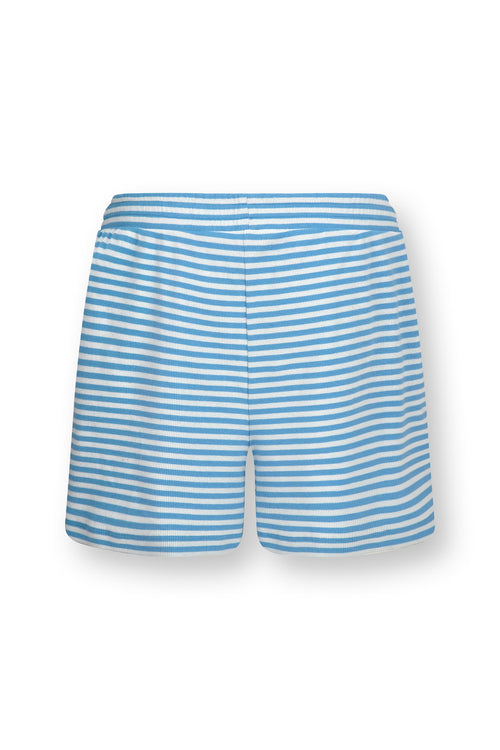 Pip Studio - Bobi Short Pajama Pants Women - Little Sumo Stripe - Blue - L
