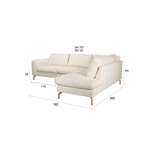 Housecraft Living Glen 4,5-zitsbank/ Hoekbank Rechts Beige