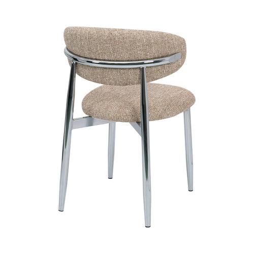 DÉJA Living Eetkamerstoel Skara - Taupe/Chrome - Set van 2 - vtwonen shop