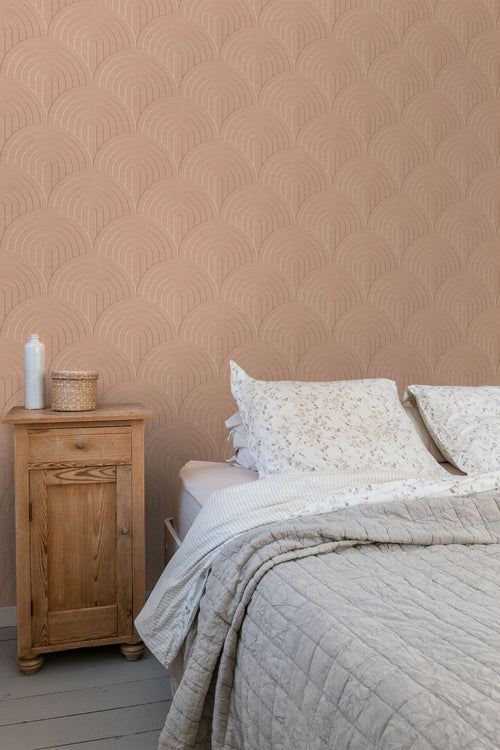 ESTAhome behang 3D-motief terracotta roze - 53 cm x 10.05 m - 131110