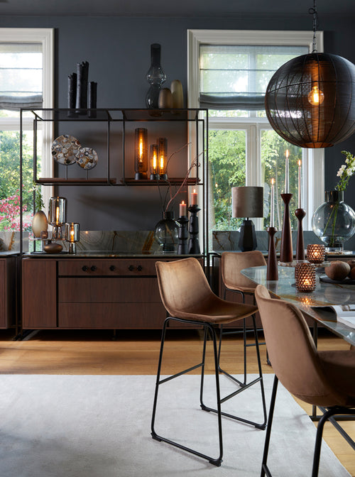 Light & Living tafellamp LEZUZA  - 15.5x15.5x60.5cm - zwart - vtwonen shop