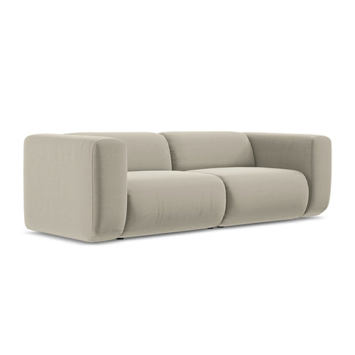 LaMiaSofa 3-zits bank Bari - velours - parel - 228x89x70