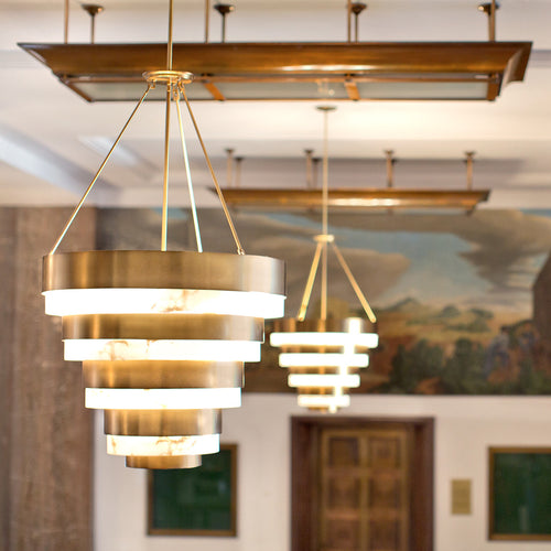 Elstead Hinkley Echelon Cilindrische hanglamp Heritage Brass