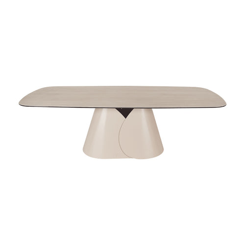 Giga Meubel Eettafel Quinn Travertinlook – Deens Ovaal – Sintered Stone – 250x110x76cm
