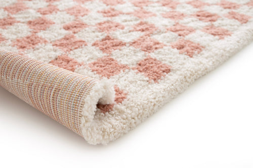 AFK Living vloerkleed Checkers - shaggy - roos - 200 x 290 cm