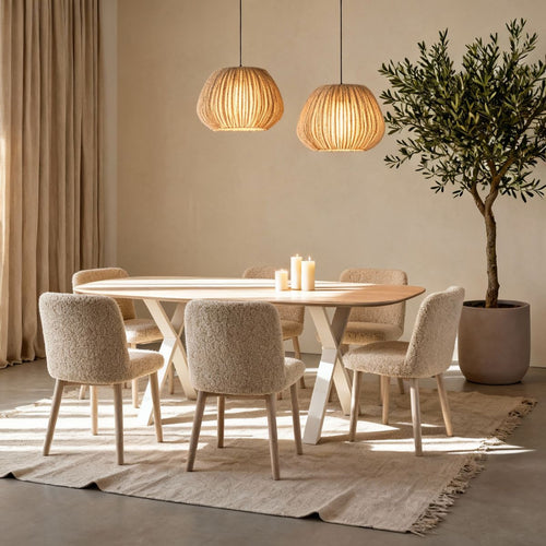 DÉJA Living Eettafel Mjällby - Deens Ovaal Naturel Eiken - 200x100x76cm