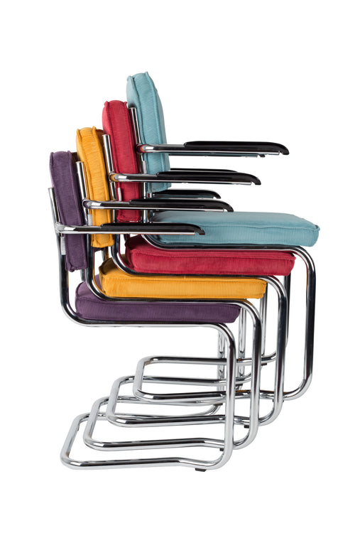 Zuiver Ridge Rib Kink Armstoel Groen - Set van 2 - vtwonen shop