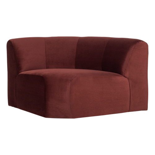 WOOOD hoekelement rond Mojo Base - Velvet - Kastanjebruin - 74x110x110