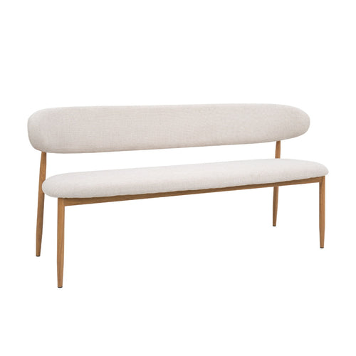 Giga Meubel Eetkamerbank Alexia - Stof - Beige/Naturel - 200x55x77cm