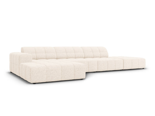 Cosmopolitan Design linker hoekbank Chicago 5-zits, chenille lichtbeige - 167x348x78cm
