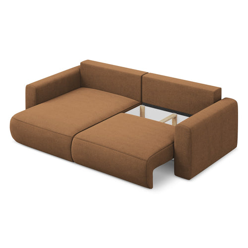LaMiaSofa hoekbank links Perugia - textuurstof - terracotta - 240x149x82